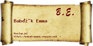 Babák Emma névjegykártya