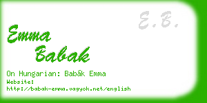 emma babak business card
