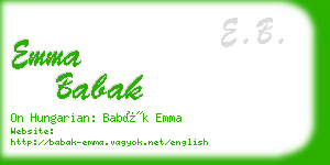 emma babak business card